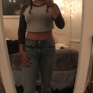 Cropped tee. Never worn.